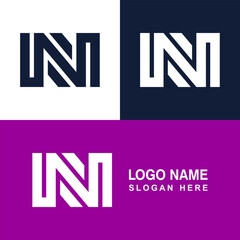 N shape monogram, Letter symbols and illustrations.