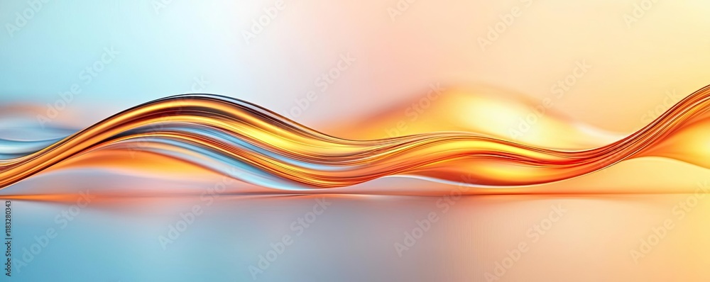 Poster Gold abstract background concept. Abstract wave patterns in vibrant orange and blue create a dynamic visual experience.