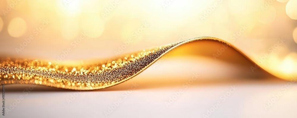 Aufkleber Gold abstract background concept. Shimmering gold wave on a soft surface, creating a mesmerizing visual effect.