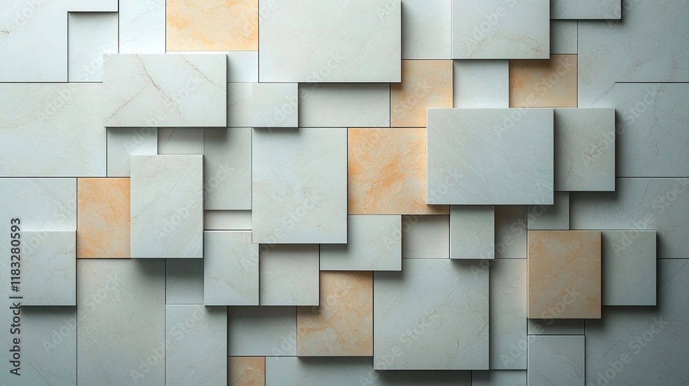 Poster captivating marble like surface showcasing an abstract hypnotic pattern of precise angular shapes an