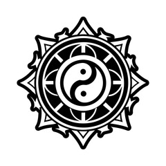 A glyph style icon of yin yang symbol