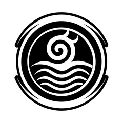 A glyph style icon of flowing reiki symbol