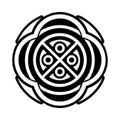 A glyph style icon of karuna symbol