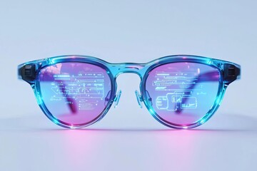 Smart Glasses with AR UI, Semi-Transparent Lenses