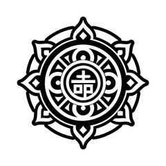 Obraz premium A glyph style icon of sacred tibetan symbol