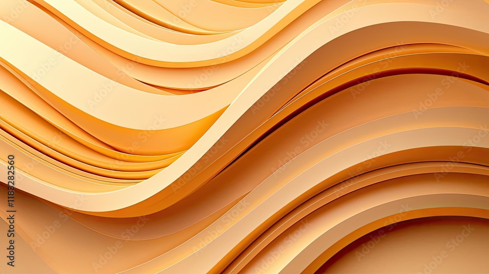 Poster gold abstract background concept. abstract wavy paper texture in warm orange tones for creative back