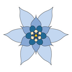 Blue flower vector transparent background 