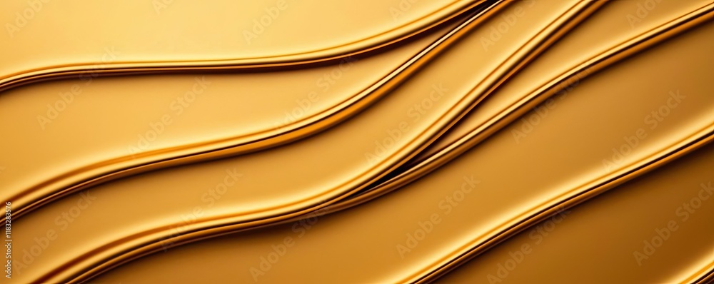 Aufkleber gold abstract background concept. a close-up of smooth, golden waves creating a visually stunning ba