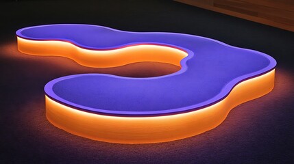 Obraz premium Illuminated Abstract Modern Wave Bench Design