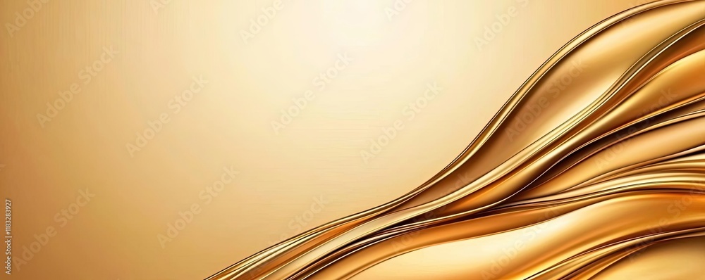 Poster Gold abstract background concept. Elegant golden waves create a luxurious and modern abstract background.