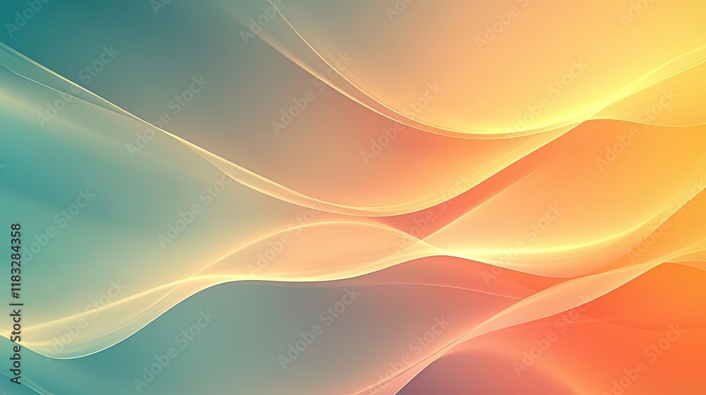 Aufkleber Scenery abstract background idea. Abstract colorful waves creating a modern and vibrant design background.