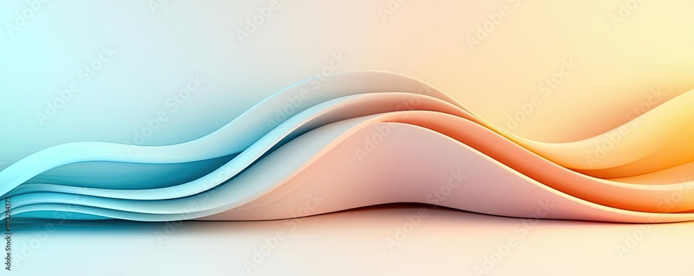 Aufkleber scenery abstract background idea. abstract flowing waves in blue and orange hues create a serene vis
