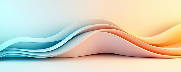 Obraz premium Scenery abstract background idea. Abstract flowing waves in blue and orange hues create a serene visual atmosphere.