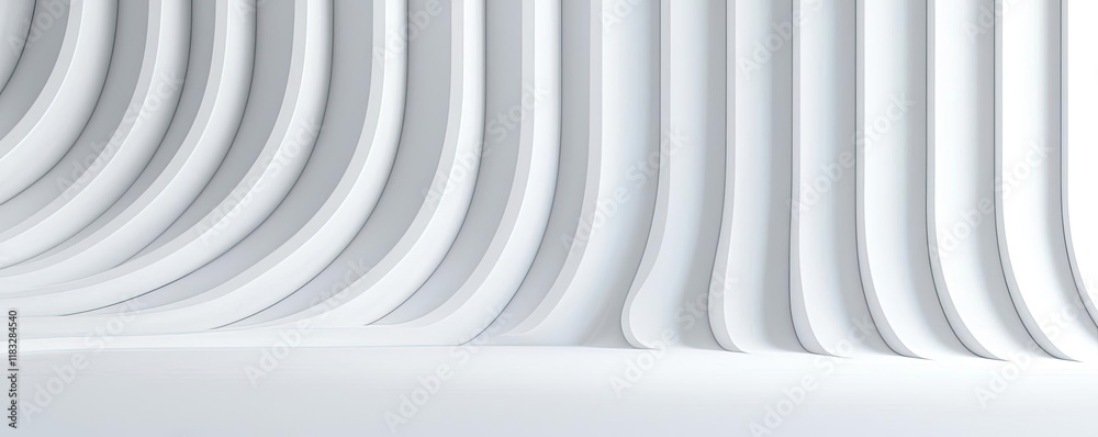 Aufkleber scenery abstract background idea. a minimalist design featuring smooth, flowing white lines and curv