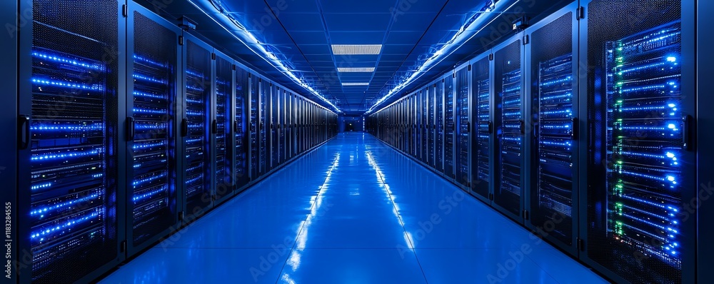 Poster Visualize a techforward business concept with global cloud computing, ecoconscious data centers, and resilient backup mechanisms