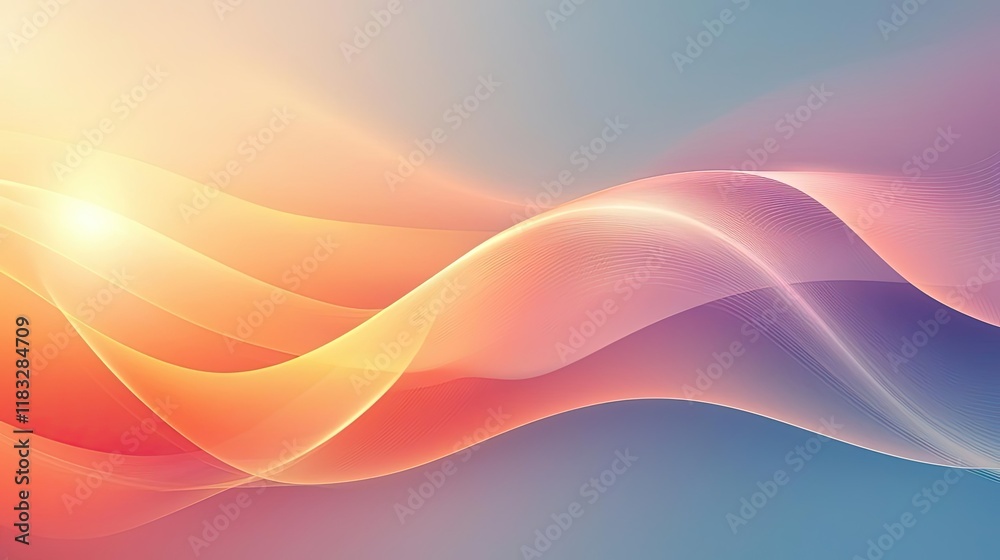 Poster Scenery abstract background idea. Colorful abstract waves create a soothing, vibrant visual experience.