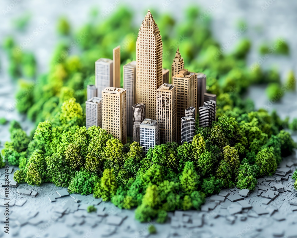 Aufkleber Craft a business technology environment with ecofriendly cloud computing, efficient networking solutions, and advanced energy conservation methods