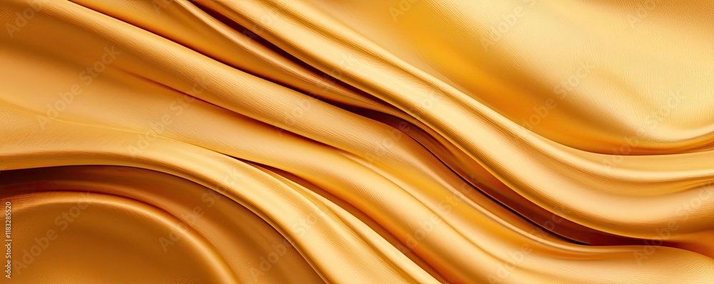 Aufkleber Gold abstract background concept. Smooth, flowing golden fabric texture creating a luxurious and elegant appearance.