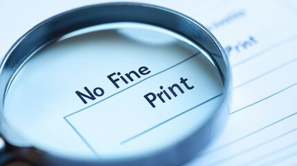 Close-up of Magnifying Glass on Document Text