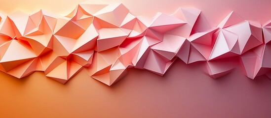 Abstract Pink and Orange Geometric Paper Art