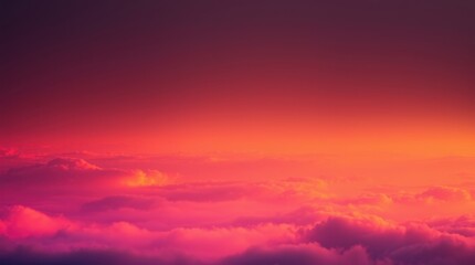 Fototapeta premium Crimson Horizon: A breathtaking view of vibrant, pink and red clouds, bathed in the golden light of a setting sun. The image evokes a sense of awe, tranquility, and the beauty of nature's spectacle.