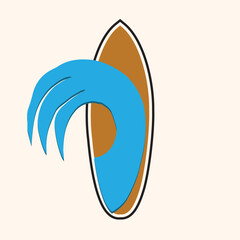 Surf Board wave design.surfing beach logo vintage vector illustration template icon design.