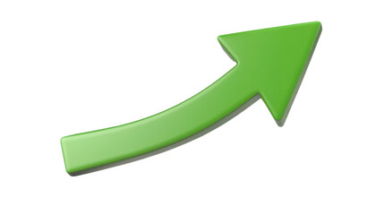 green arrow up isolated on white background 