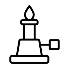Bunsen Burner Vector Line Icon Design