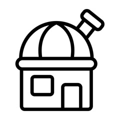 Observatory Vector Line Icon Design