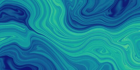 Fototapeta premium Abstract Swirling Teal and Blue Liquid Marble Texture Background