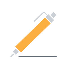 Pencil icon in flat color style