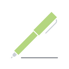 Pen icon in flat color style