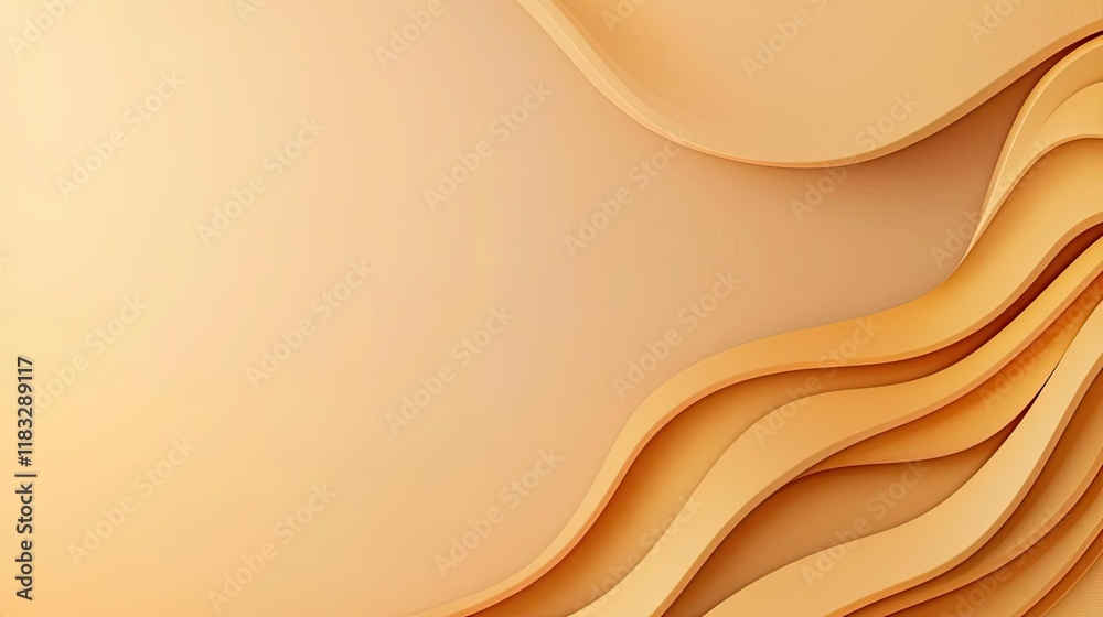 Poster Gold abstract background concept. Elegant orange abstract background with smooth wave patterns for creative projects.