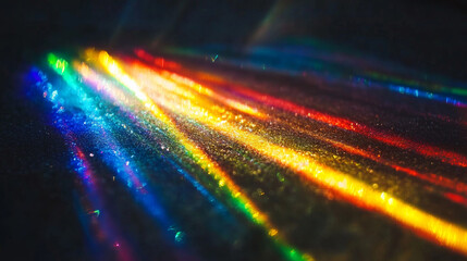 Colorful prismatic light leaks with rainbow bokeh effect