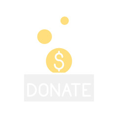 Donation icon in flat color style