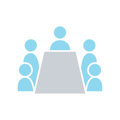 Meeting icon in flat color style