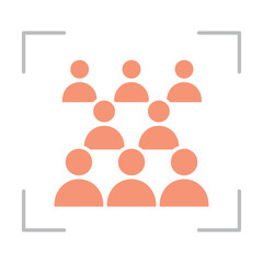 Focus group icon in flat color style