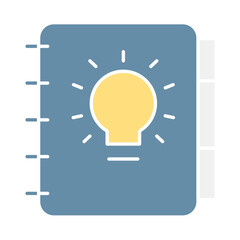 Book icon in flat color style