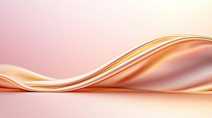 Naklejka premium Gold abstract background concept. Soft flowing silk fabric in pastel hues creating an elegant and serene visual effect.