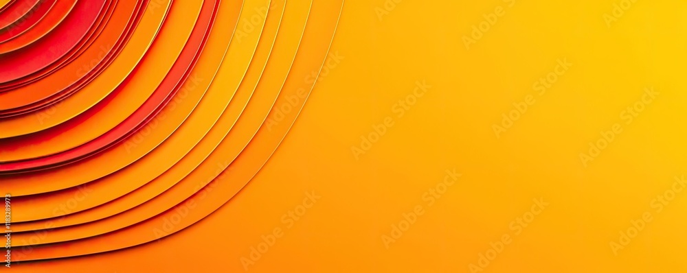Poster Gold abstract background concept. Vibrant abstract background with overlapping circular shapes in warm tones of orange and red.