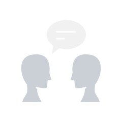 talking icon in flat color style