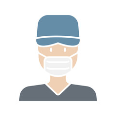 Protester icon in flat color style