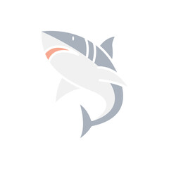 Shark icon in flat color style