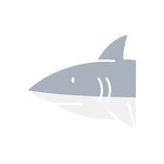 Shark icon in flat color style