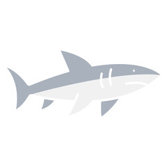 Shark icon in flat color style