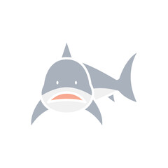 Shark icon in flat color style