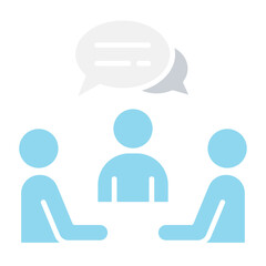 Discussion icon in flat color style