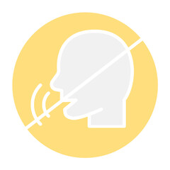 Quiet area icon in flat color style