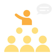 Speech icon in flat color style