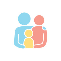 Family icon in flat color style